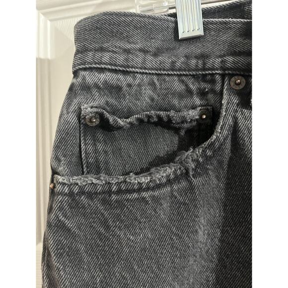 Vintage Levi’s 501-0660 90s Button Fly Black Denim USA 34W READ - Picture 2 of 11